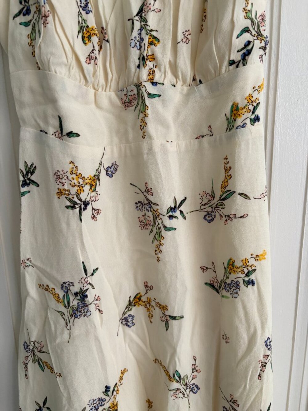 Lulus Spring For You Cream Floral Print Tie-strap Mini Dress White - Size M - Picture 6 of 7